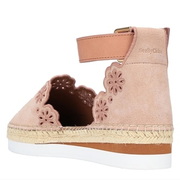 See By Chloe Ankle Espadrilles Sandals Suede Shoes sz 39  US 8 - Picture 4 of 12